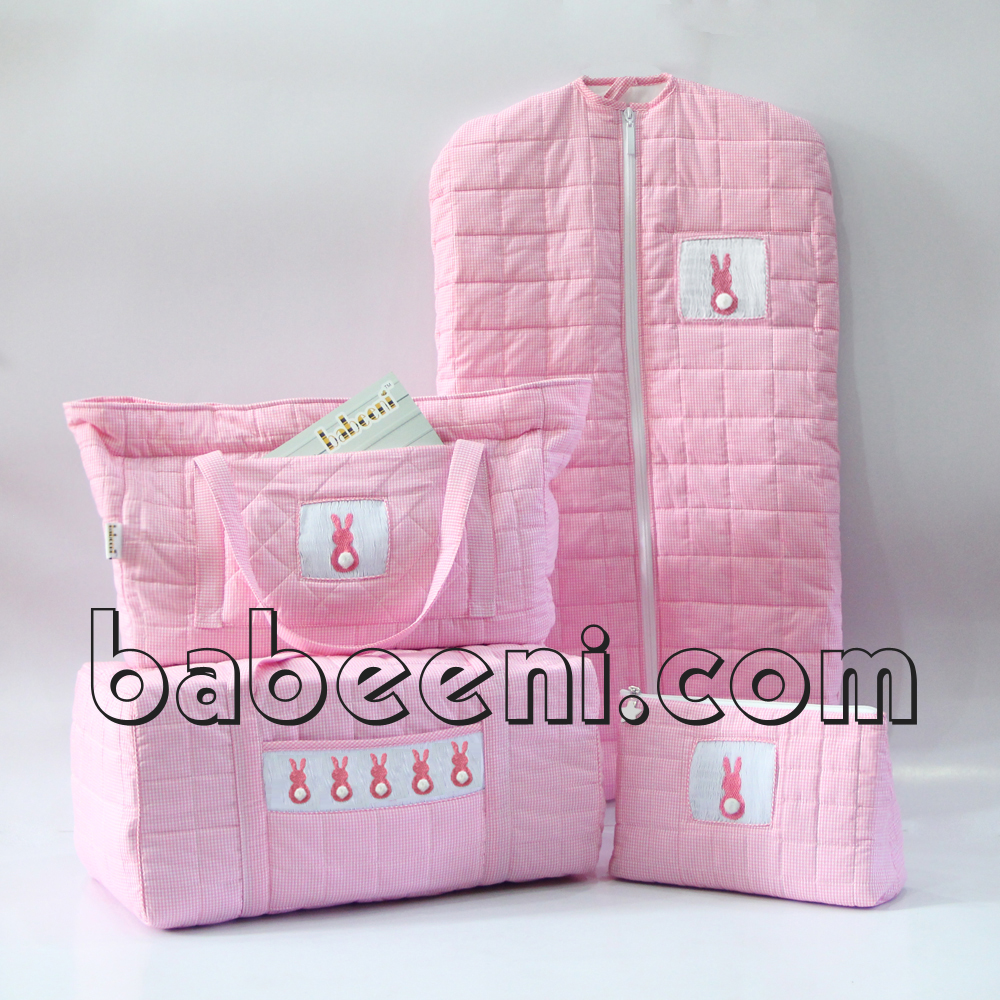 Exquisite combo of four bunny smocked quilted bag - QA 11